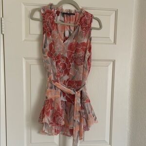 Floral Sleeveless Wrap Top